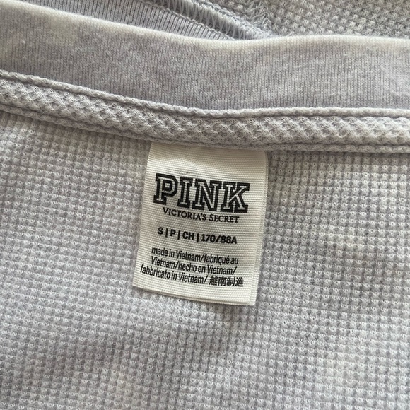 PINK VICTORIA'S SECRET Waffle Knit Long Sleeve Tee Tie Dye SIZE S - Picture 7 of 9